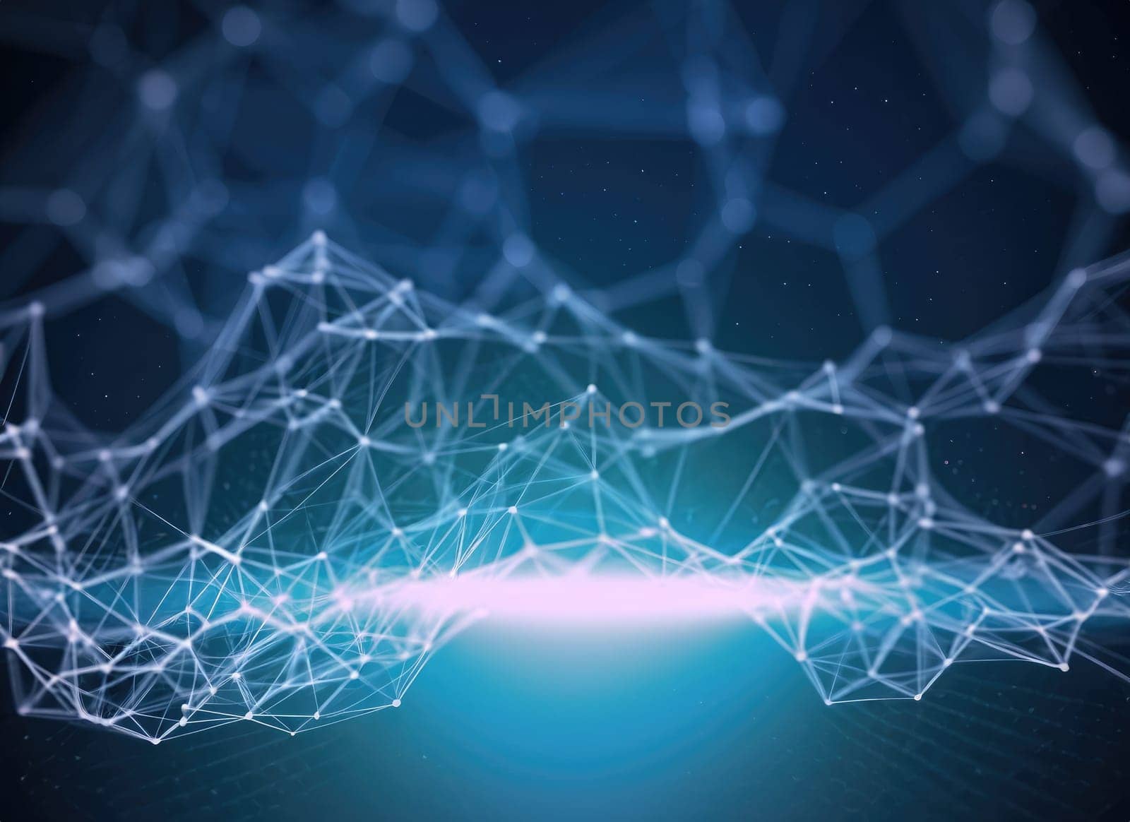 Wireframe background with plexus effect. Futuristic. AI Generated. by PeaceYAY