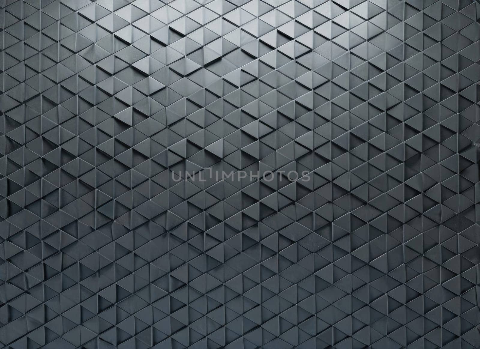 Polished, Semigloss Wall background with tiles. Triangular, tile Wallpaper with 3D, Black blocks. AI Generated. by PeaceYAY
