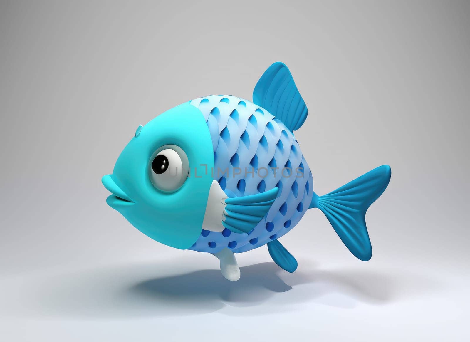 3D Cute cartoon Fish character. 
