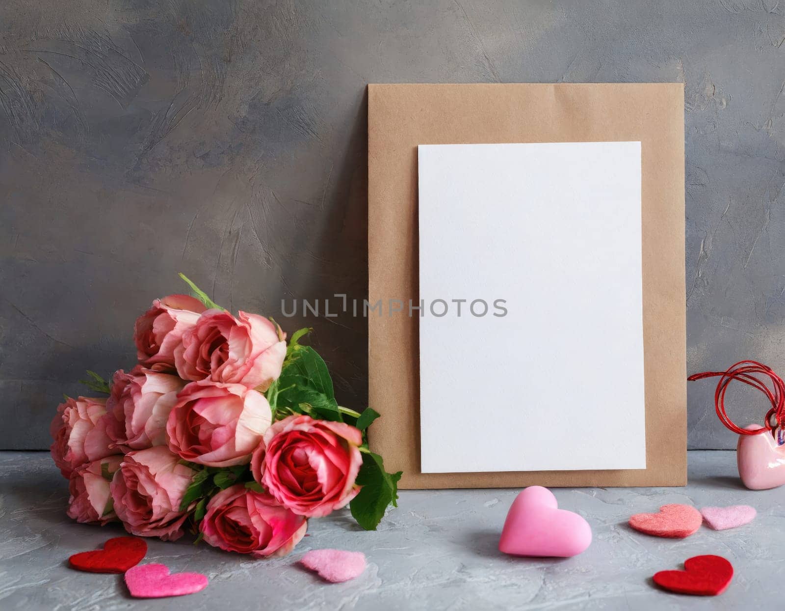 Valentine blank mockup decoration with copy space. 