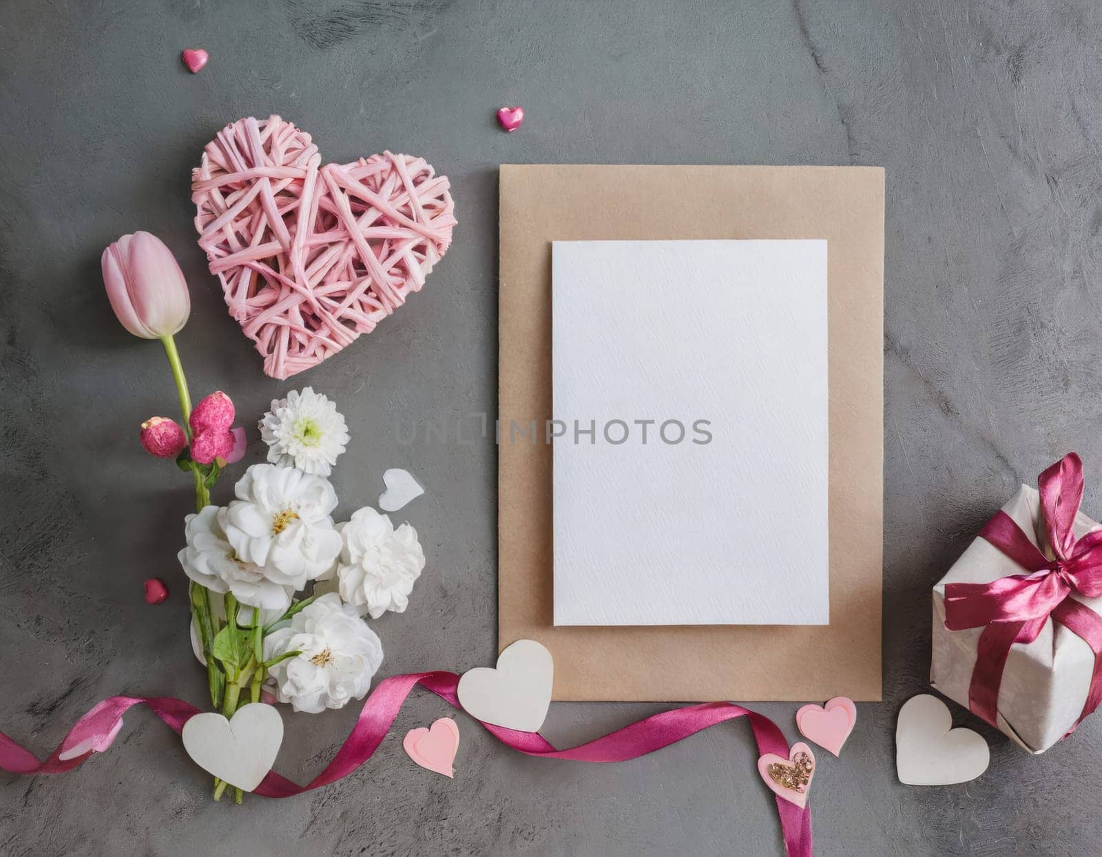 Valentine blank mockup decoration with copy space. 