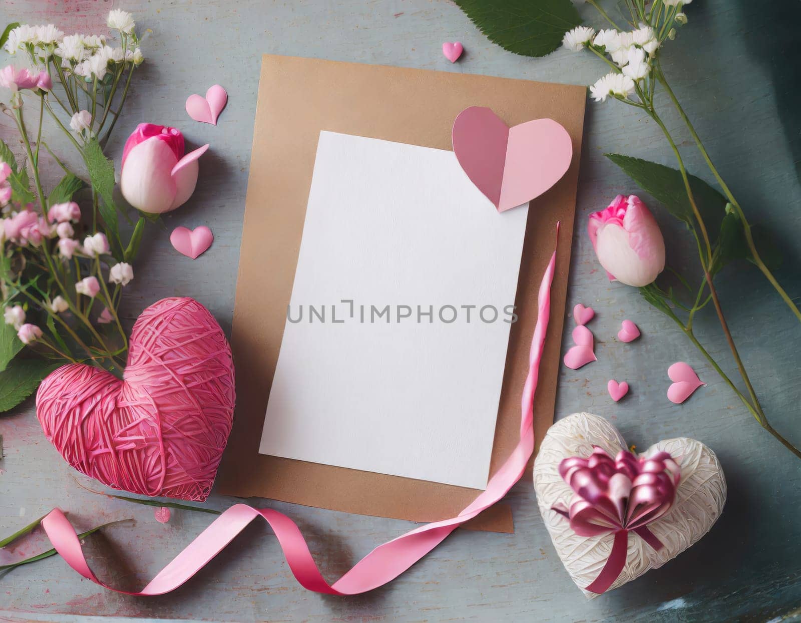 Valentine blank mockup decoration with copy space. 