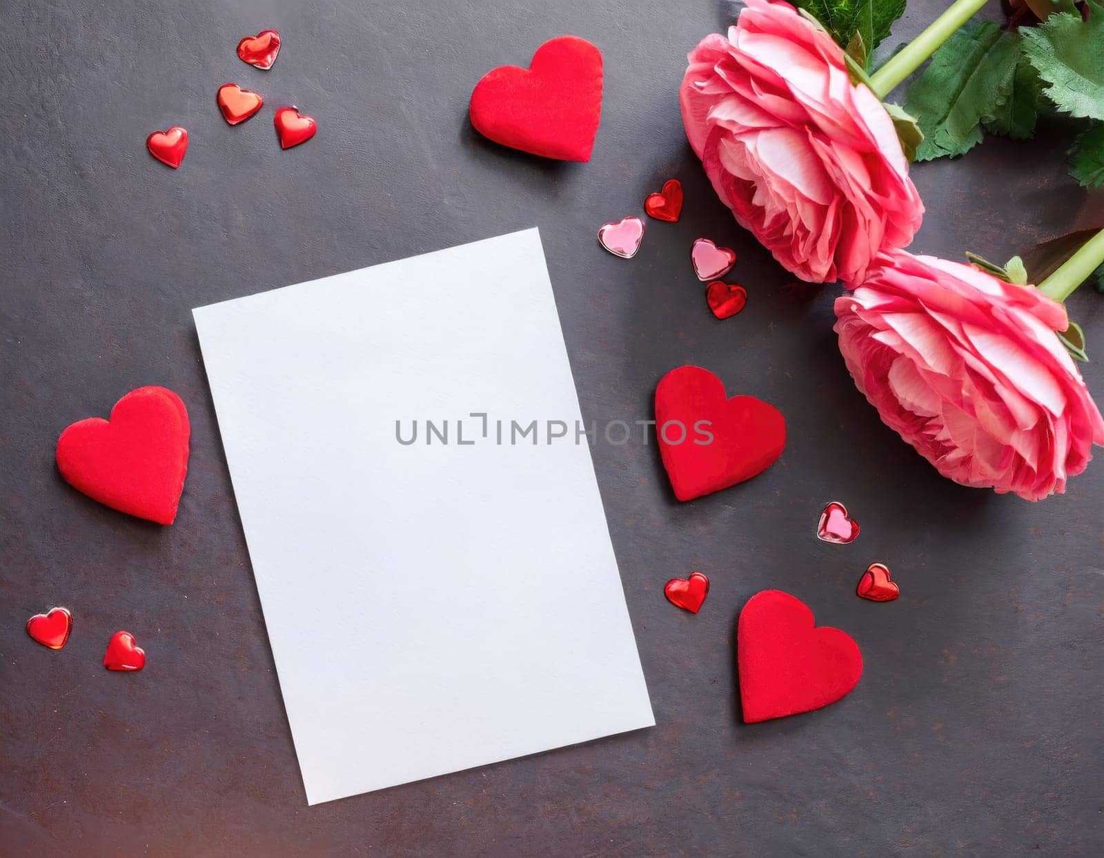 Valentine blank mockup decoration with copy space. 