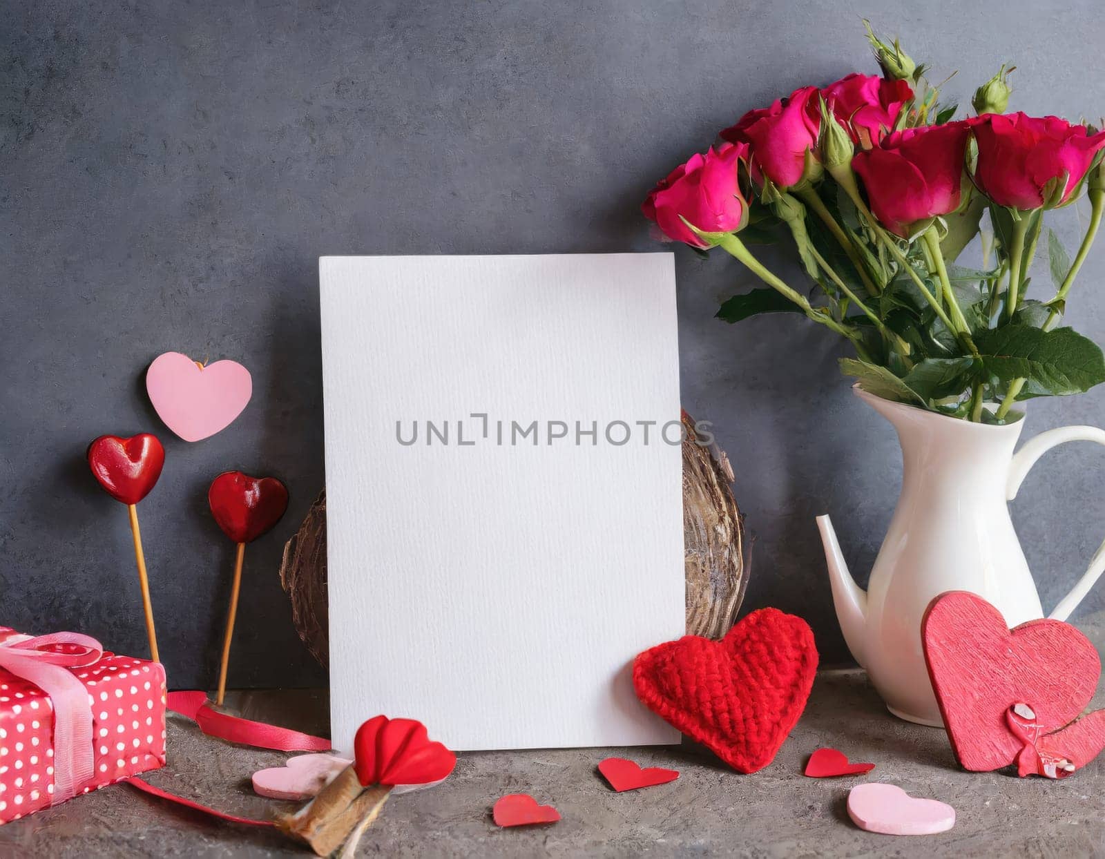 Valentine blank mockup decoration with copy space. 