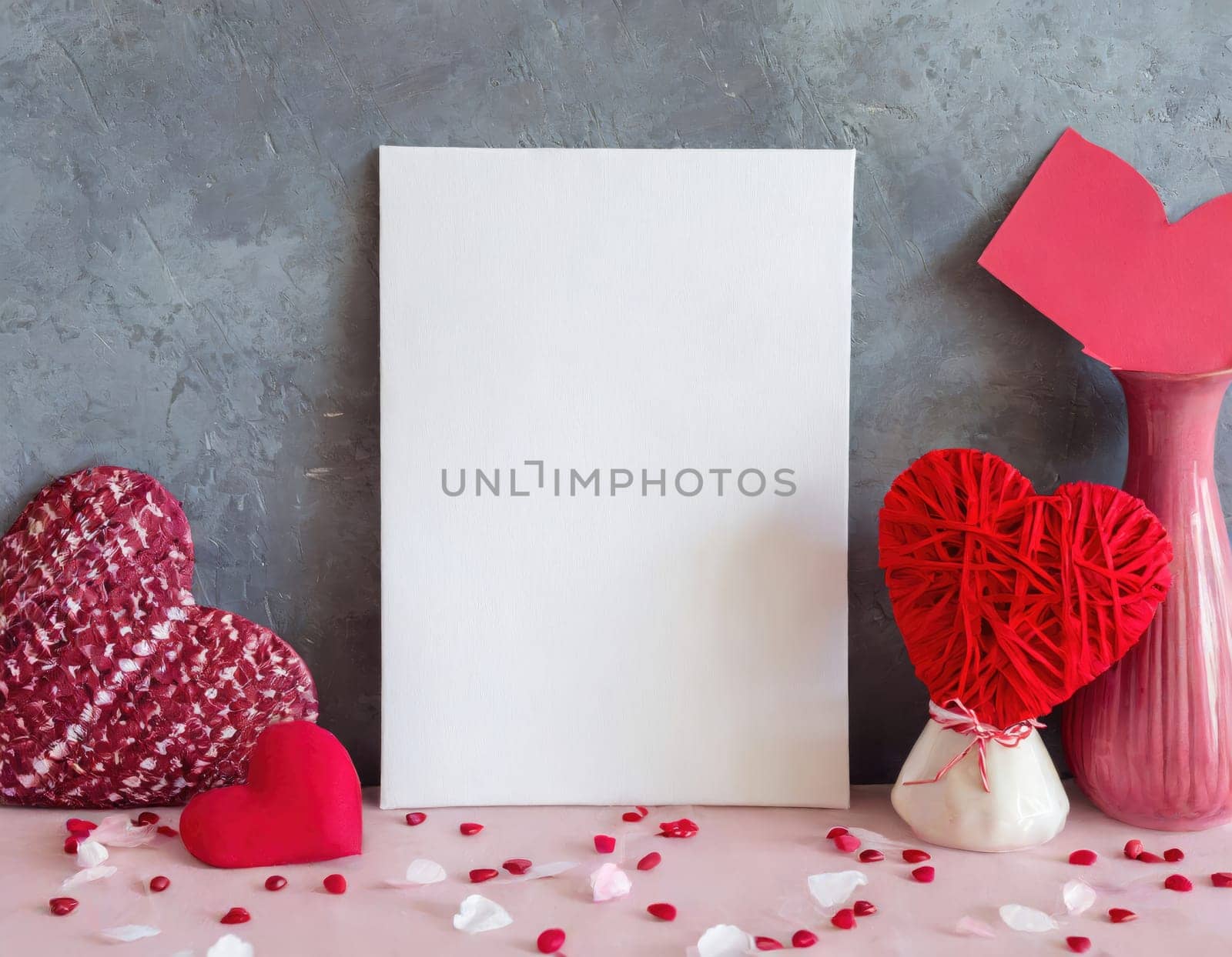 Valentine blank mockup decoration with copy space. 