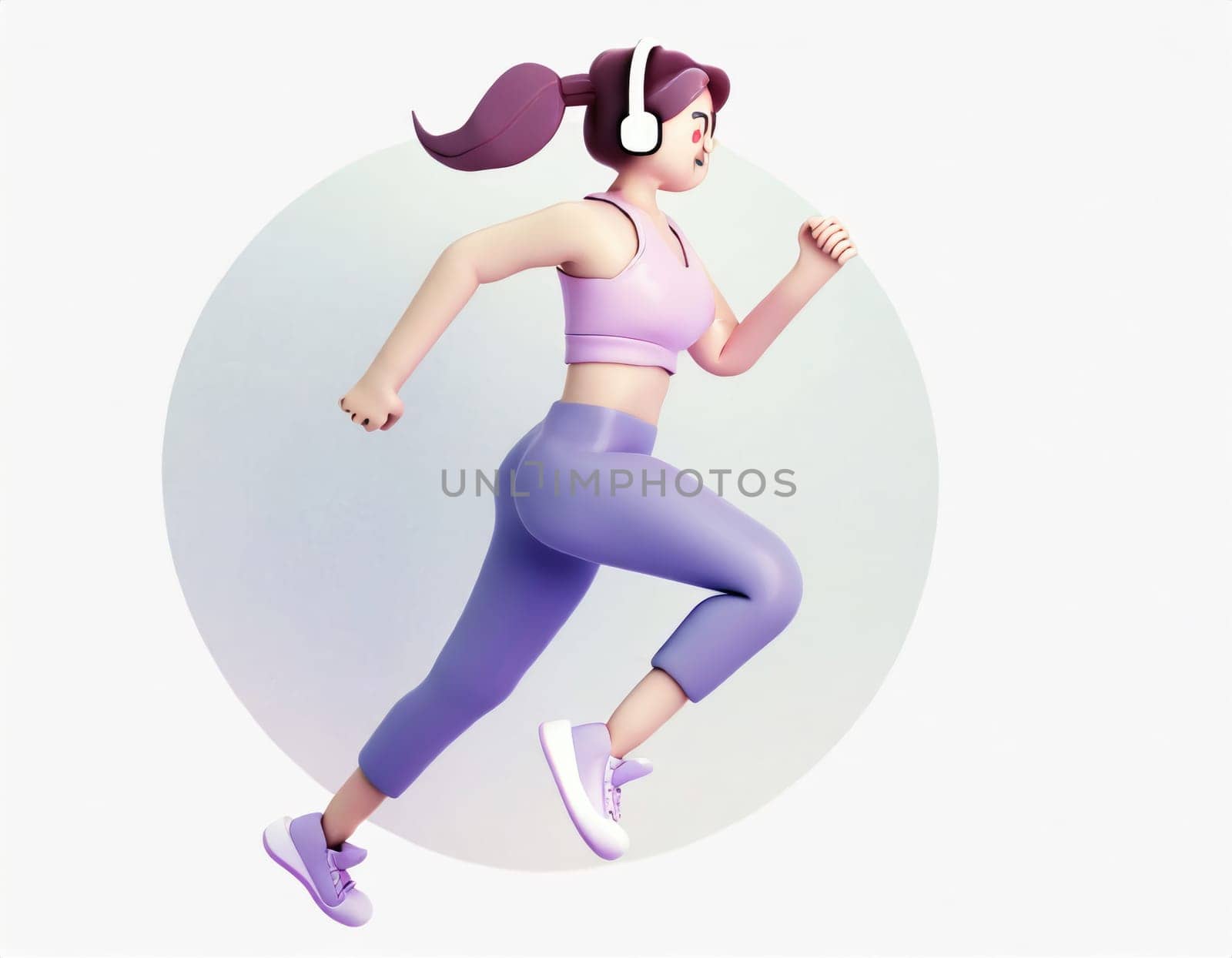 3D Character women with exercise clothes running. AI generated. by PeaceYAY