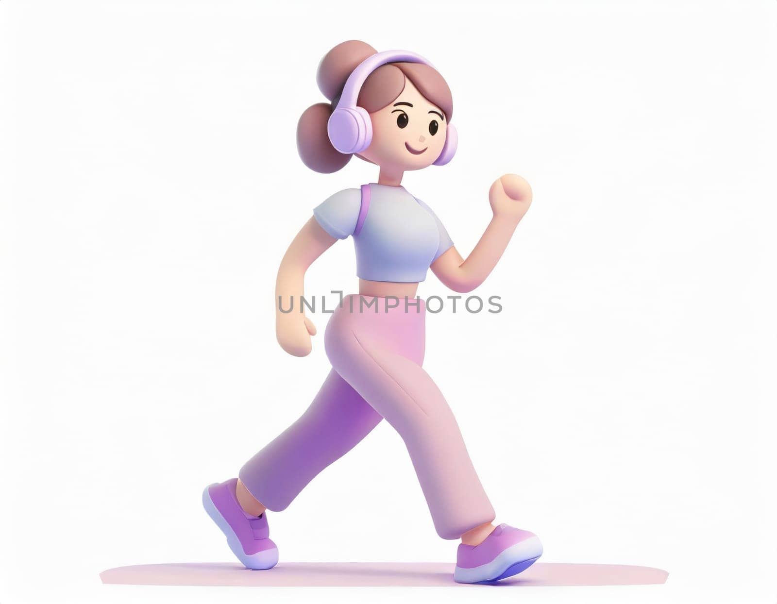 3D Character women with exercise clothes running. AI generated. by PeaceYAY