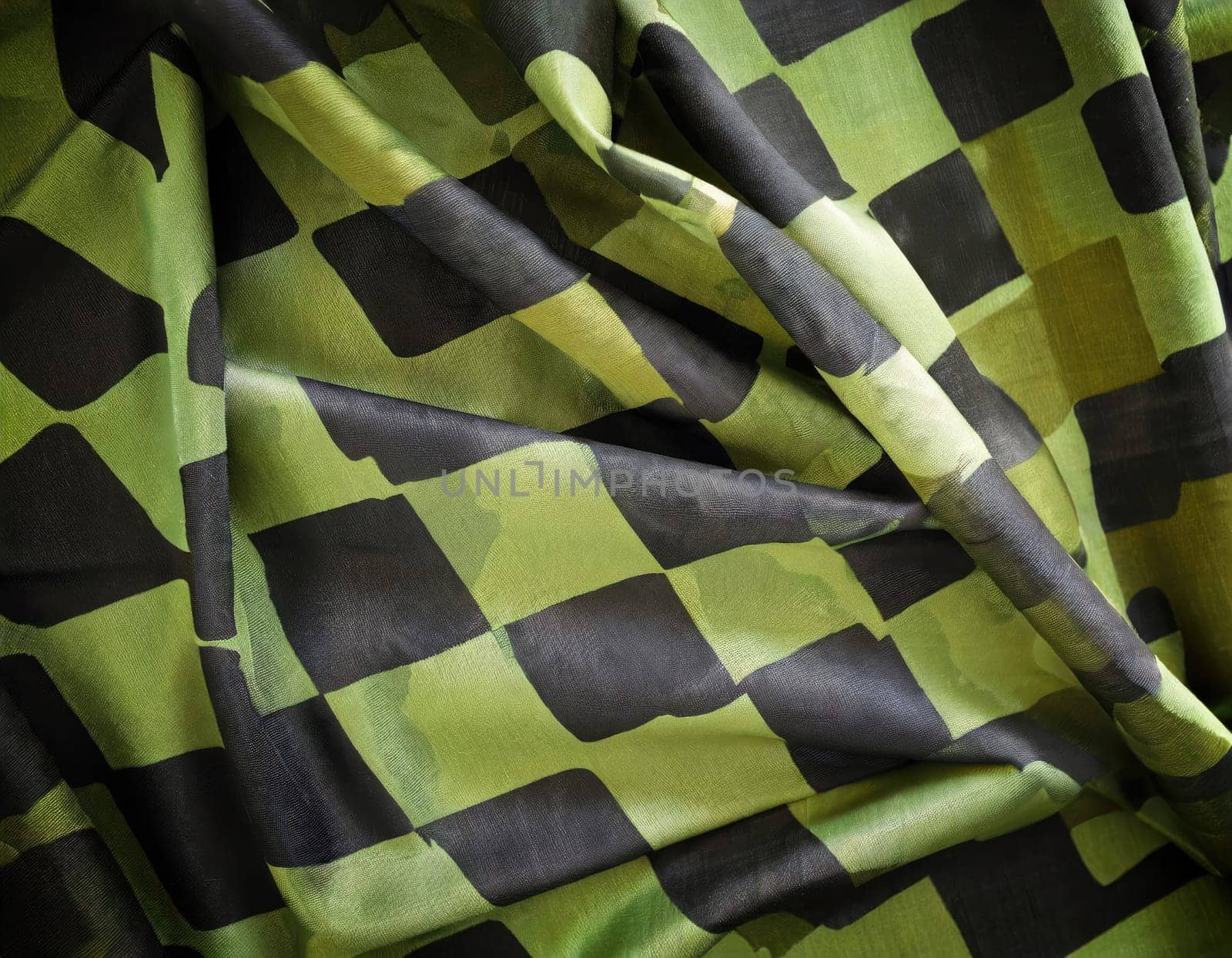 Camouflage texture in a military style on silk fabric. Hight realistics silk.