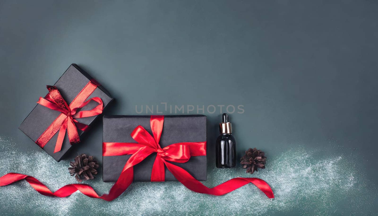 Creative black friday composition with gift with copy space