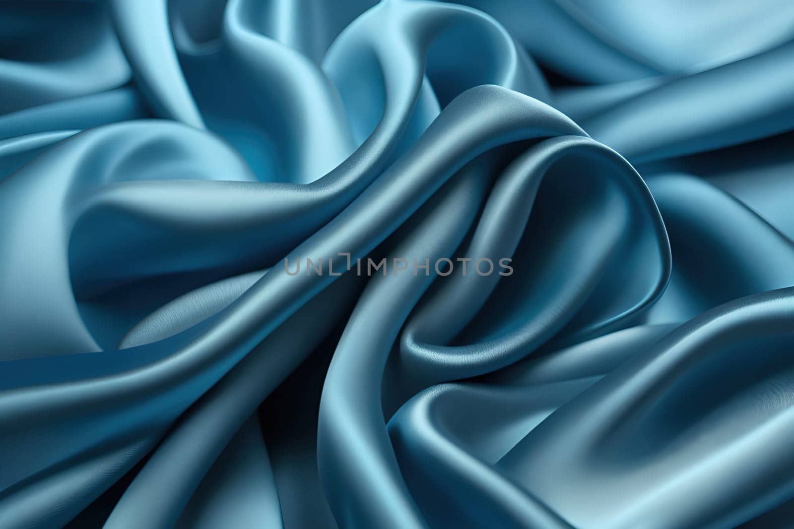 Closeup of rippled blue satin fabric texture background.Closeup of rippled blue silk fabric.Smooth elegant blue silk or satin texture can use as abstract background. Luxurious background design