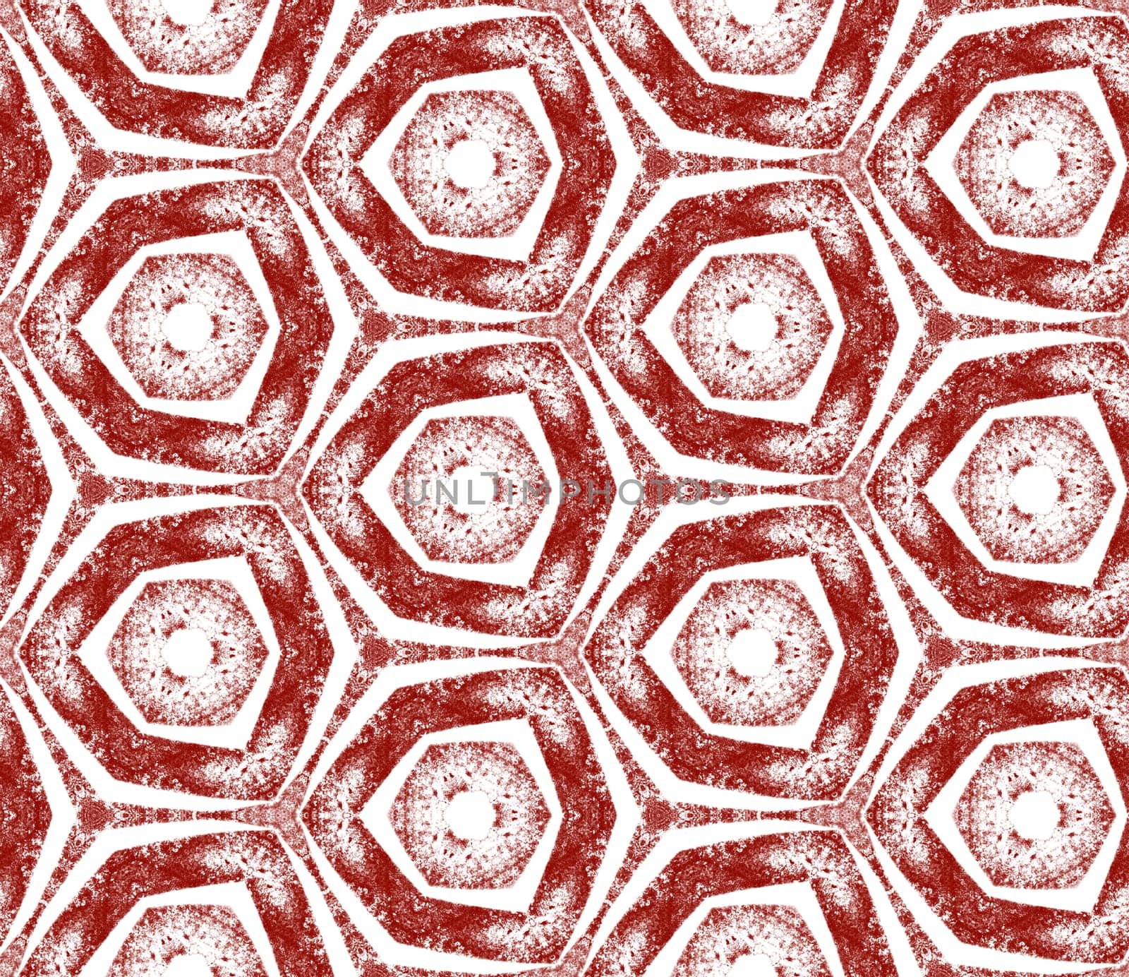 Exotic seamless pattern. Maroon symmetrical by beginagain