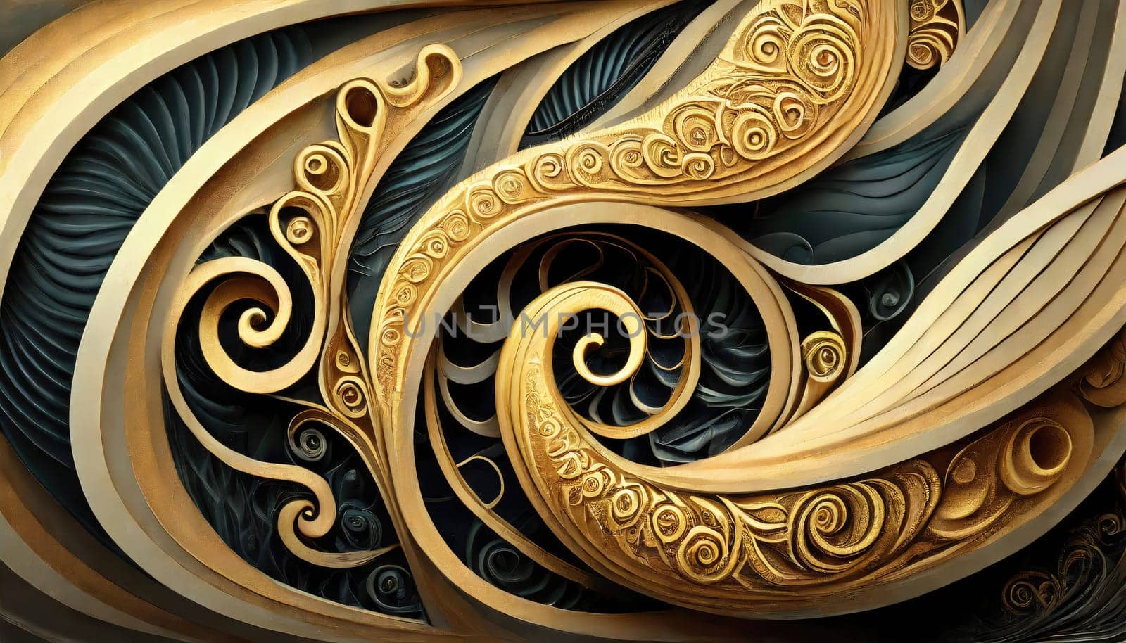 abstract swirling designs, very intricate, 3d design