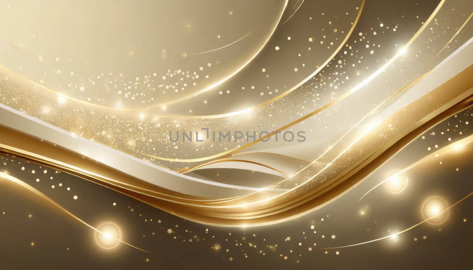 Luxury cream color background with golden line elements and curv by PeaceYAY