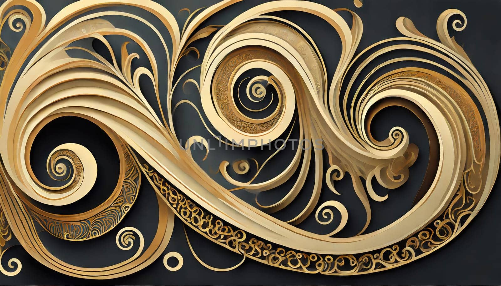 abstract swirling designs, very intricate, 3d design