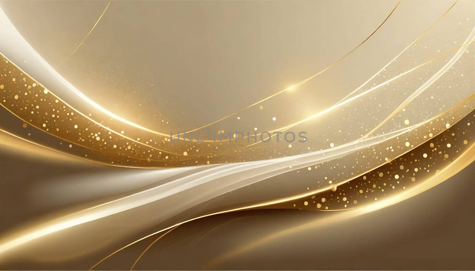 Luxury cream color background with golden line elements and curv by PeaceYAY