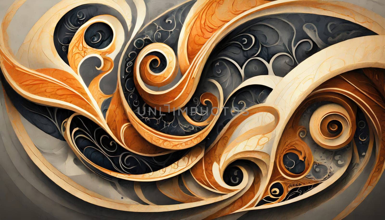 abstract swirling designs, very intricate, 3d design