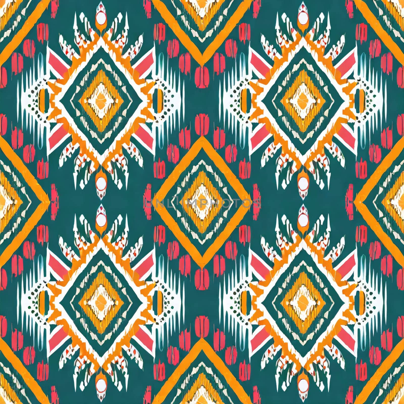 Thai Ikat paisley embroidery background.geometric ethnic oriental pattern traditional.Aztec style by PeaceYAY
