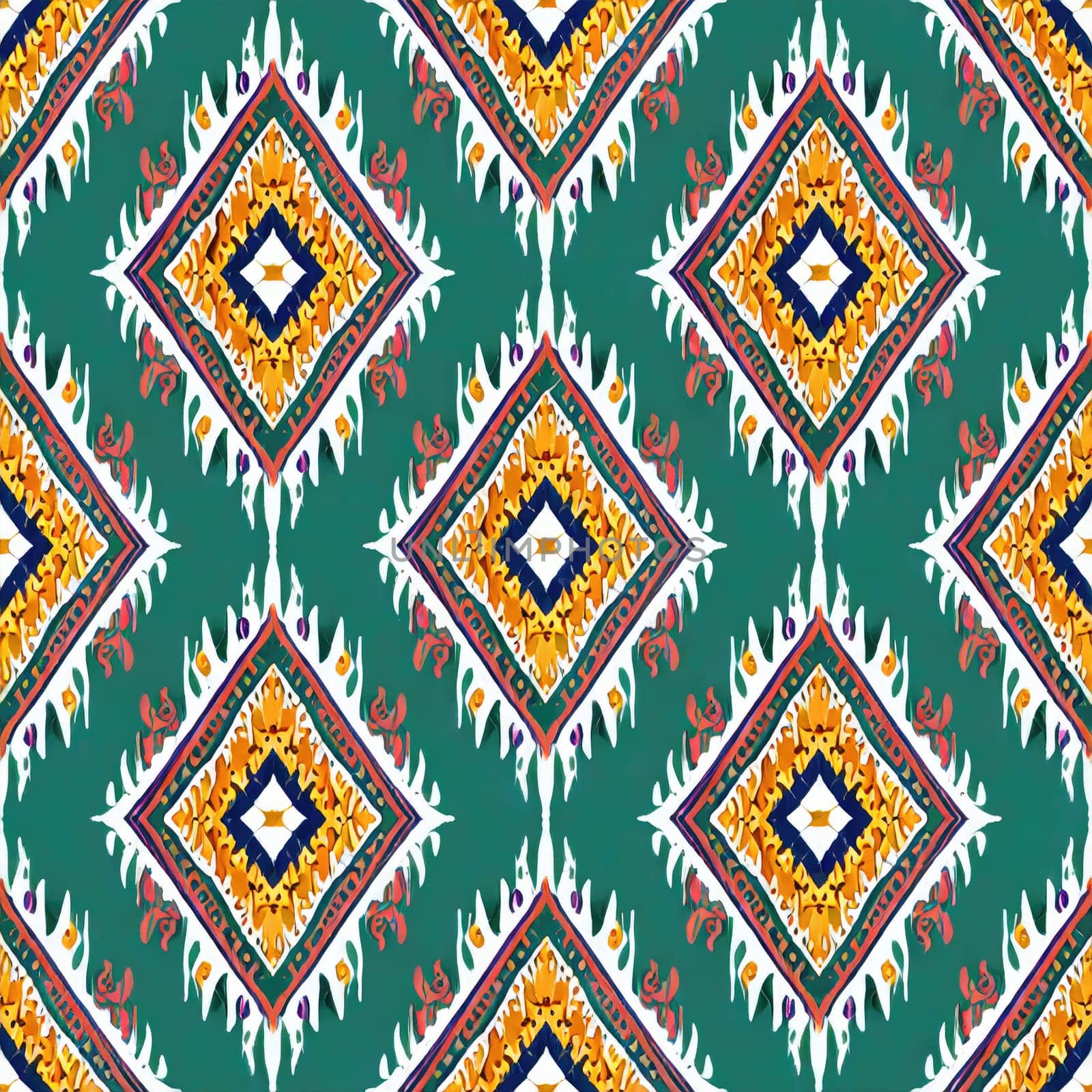  Ikat ethnic abstract beautiful art. Ikat seamless pattern in tribal, folk embroidery. by PeaceYAY
