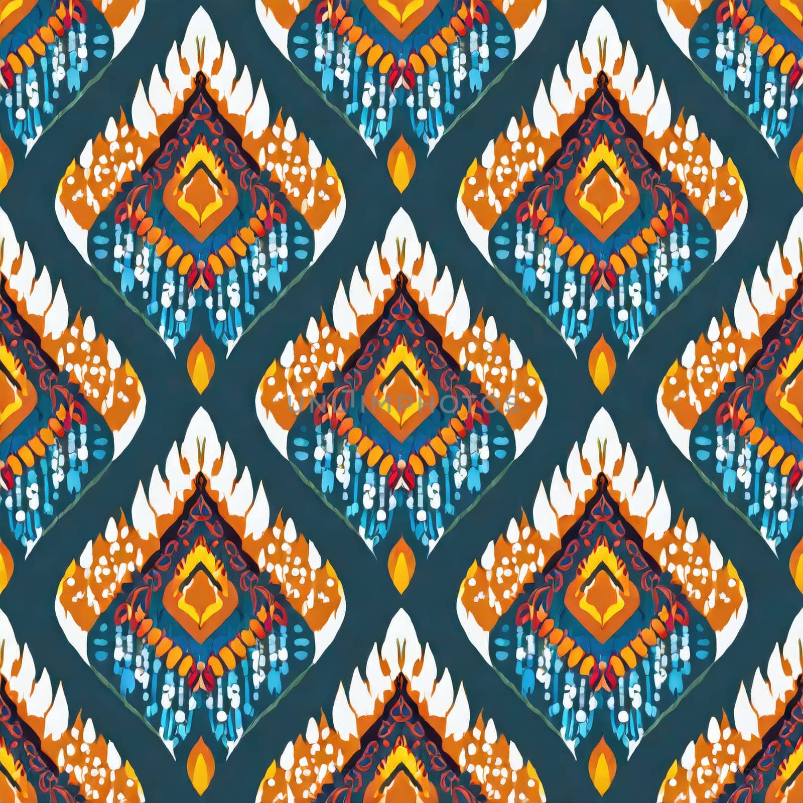 ikat geometric ethnic oriental seamless pattern. design ikat fabric for textile ethnic, native pattern motif, embroidery ikat style by PeaceYAY