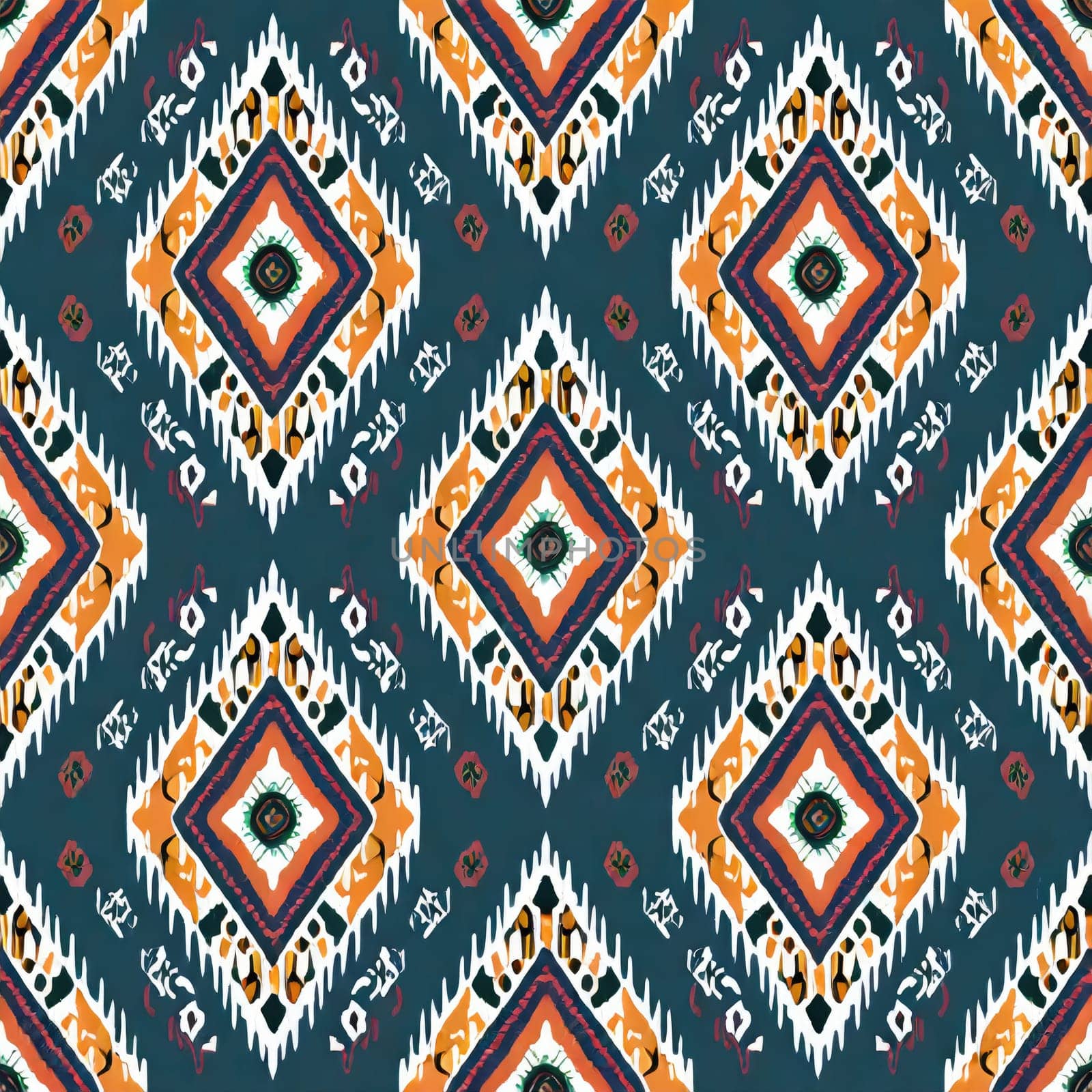 Ikat seamless pattern background Traditional pattern. Ikat Aztec tribal background. Design for the creation of this pattern using ikat by PeaceYAY