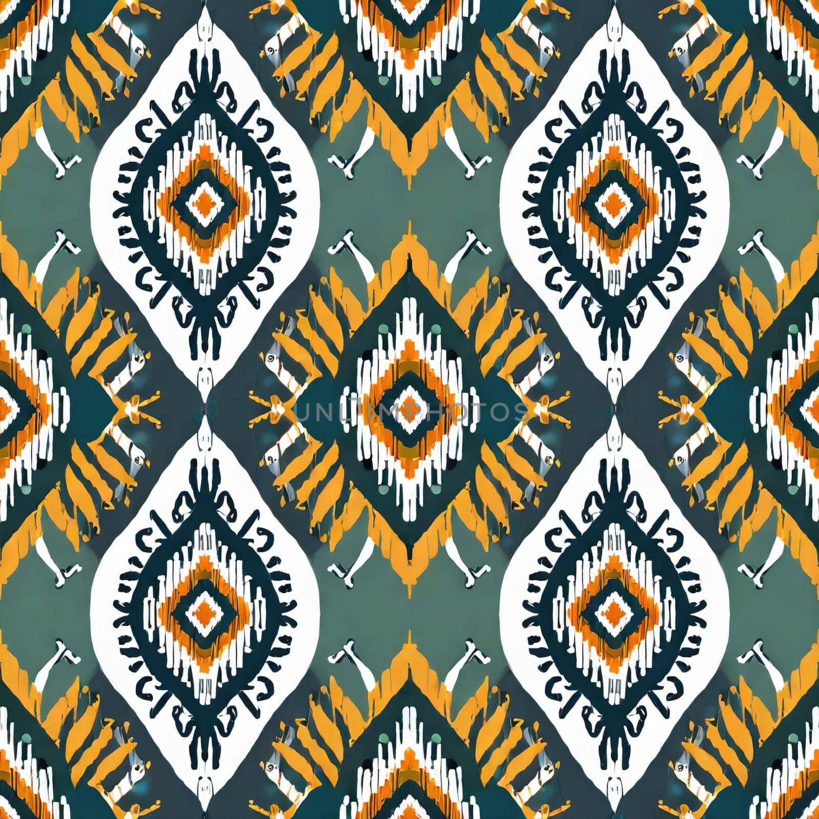 ikat geometric ethnic oriental seamless pattern. design ikat fabric for textile ethnic, native pattern motif, embroidery ikat style by PeaceYAY