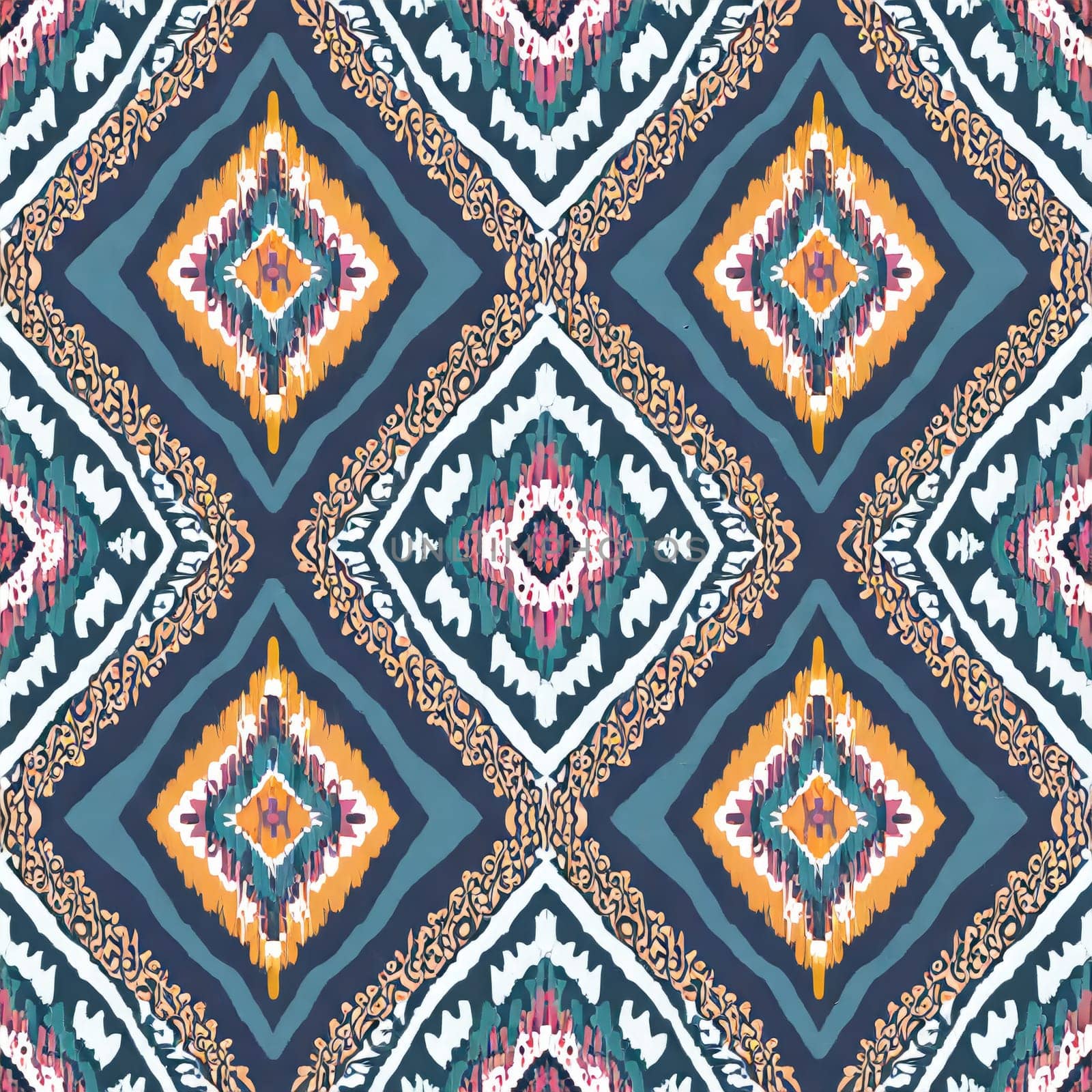 Ikat seamless pattern background Traditional pattern. Ikat Aztec tribal background. Design for the creation of this pattern using ikat pattern.