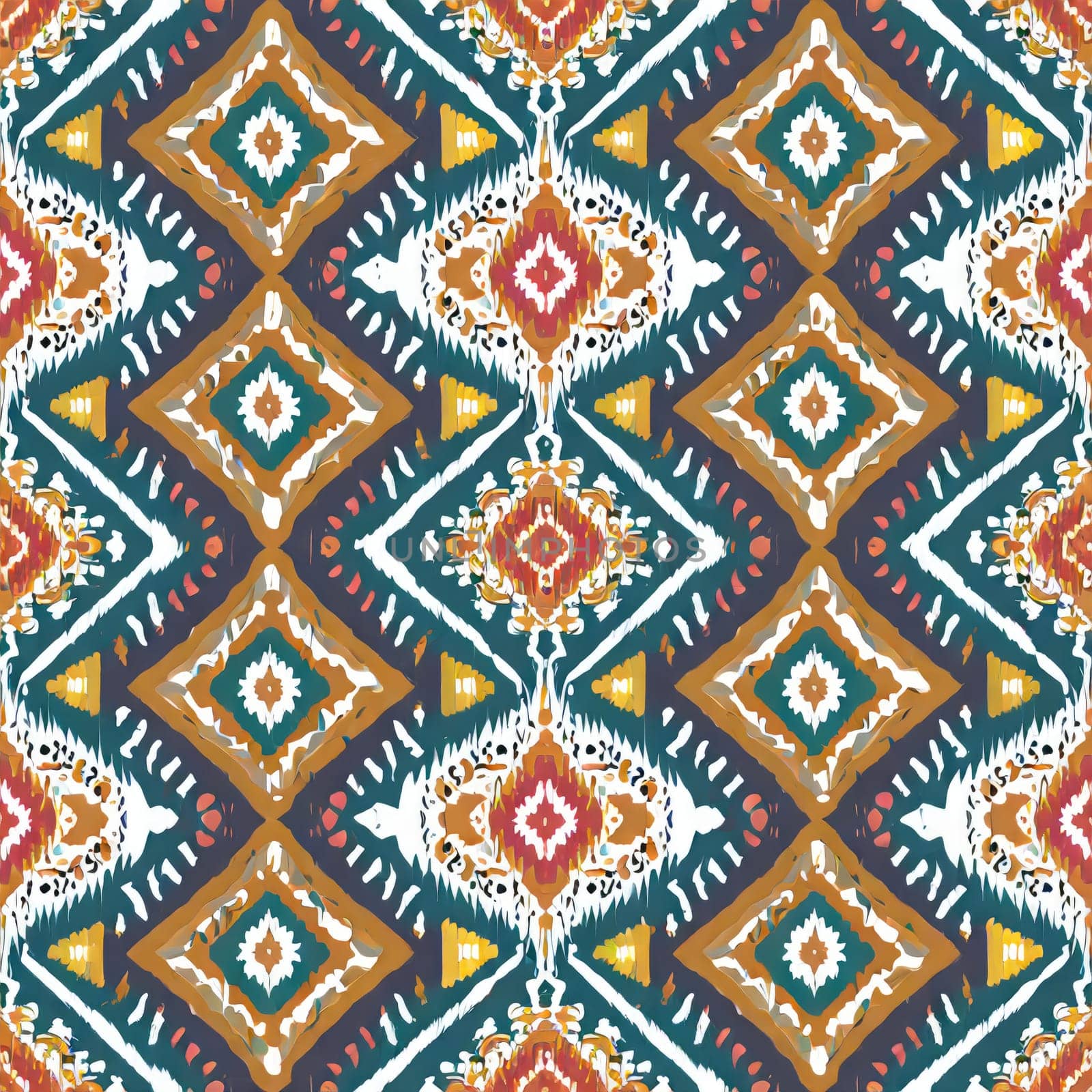 Seamless ikat pattern background elements. Grunge textured textile print and wallpaper, ethnic design for cards