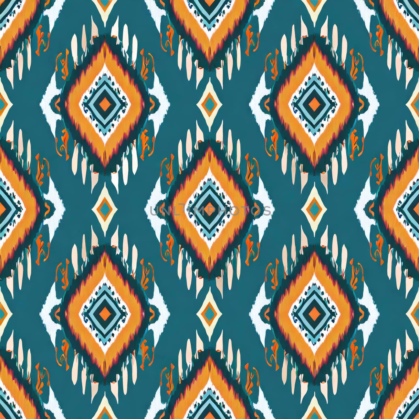  Ikat ethnic abstract beautiful art. Ikat seamless pattern in tribal, folk embroidery, Mexican pattern