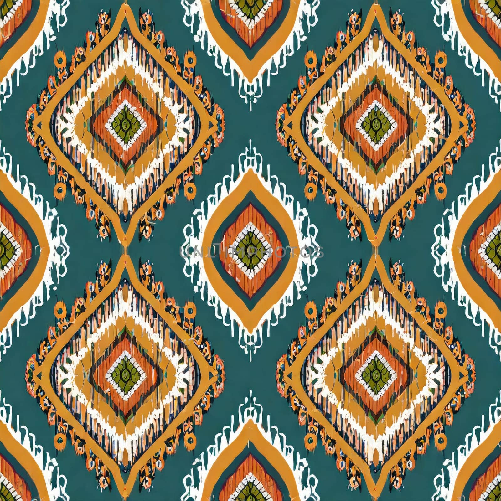 Ikat floral paisley embroidery background. Ikat ethnic oriental seamless pattern traditional. Aztec style.