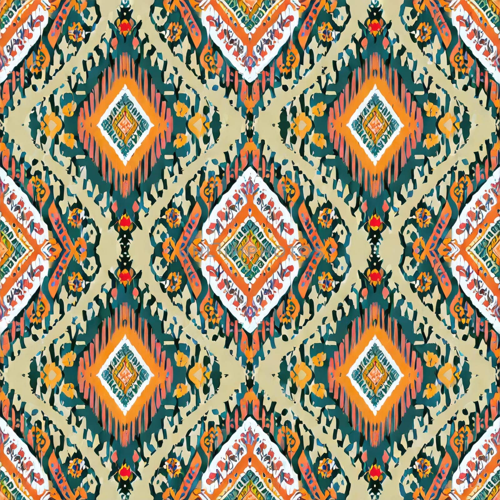 ikat geometric ethnic oriental seamless pattern. design ikat fabric for textile ethnic, native pattern motif, embroidery ikat style by PeaceYAY