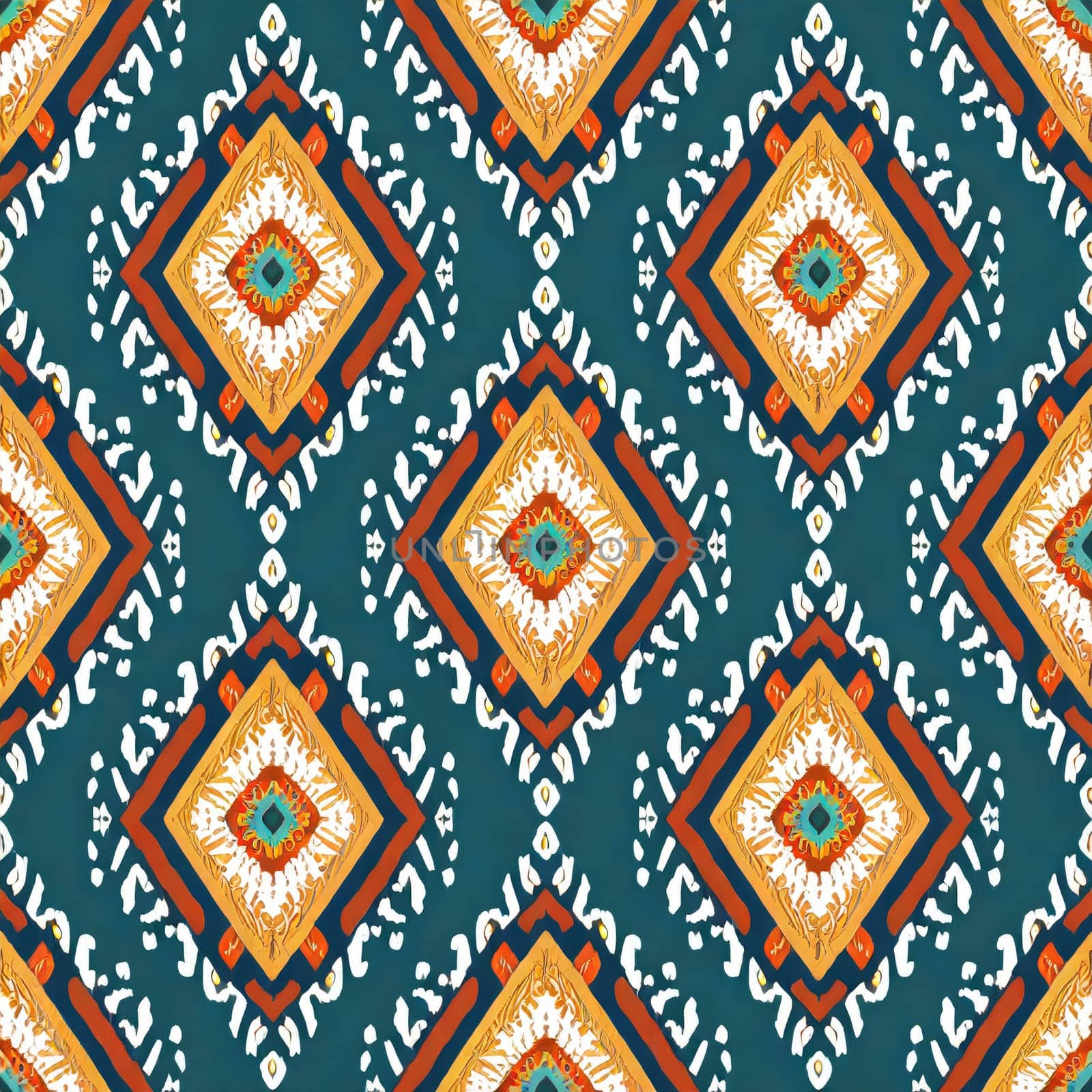 ikat geometric ethnic oriental seamless pattern. design ikat fabric for textile ethnic, native pattern motif, embroidery ikat style by PeaceYAY