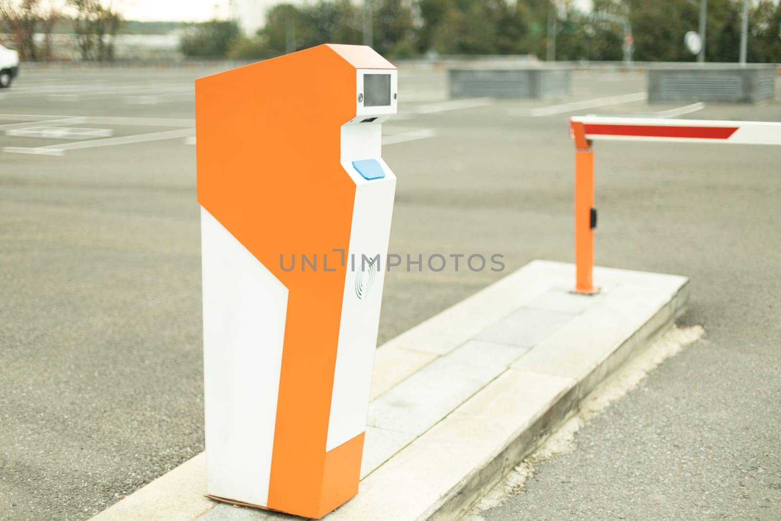 Parking machine. Parking barrier. Transport infrastructure. by OlegKopyov