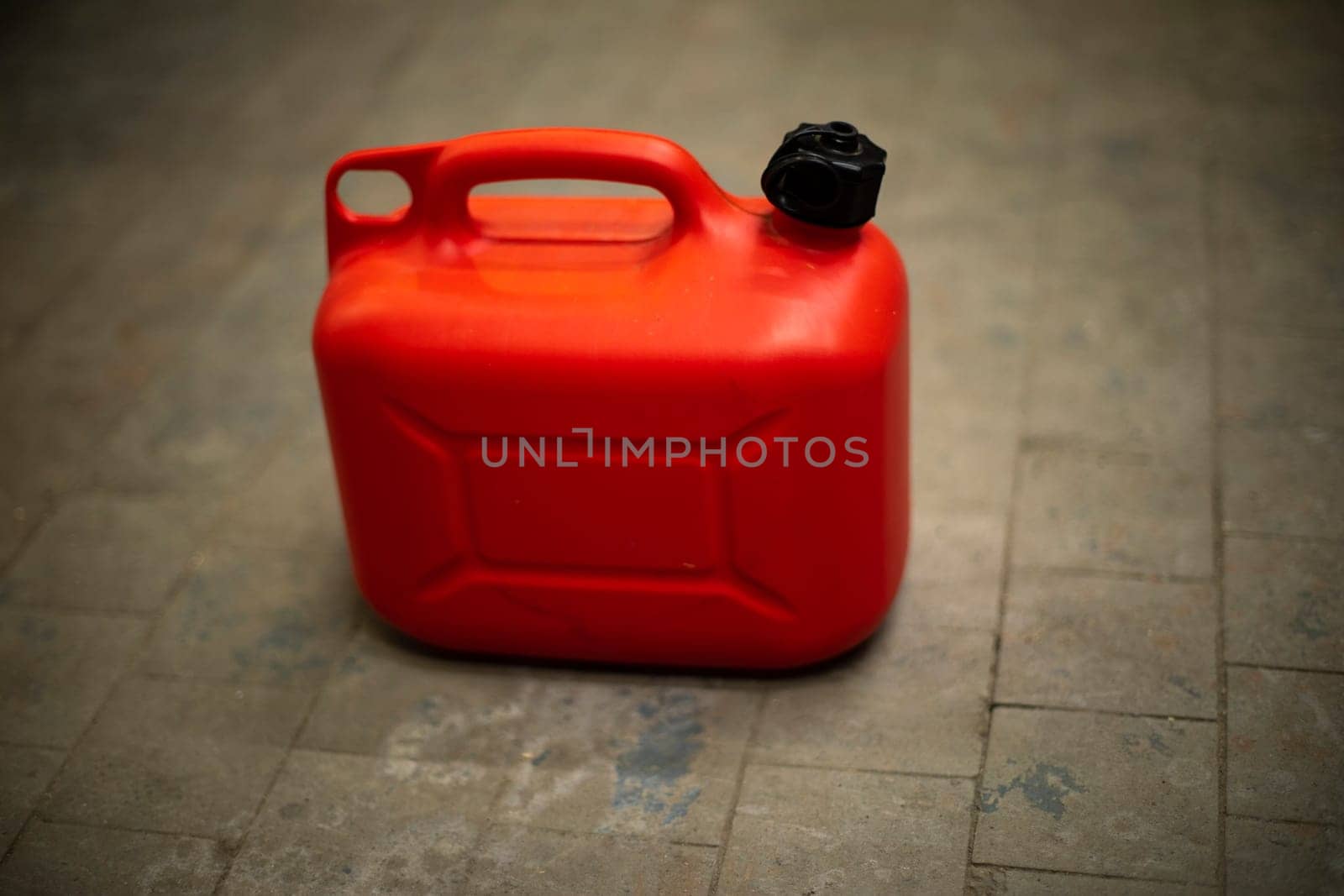 Red canister of fuel. Oil tank. by OlegKopyov