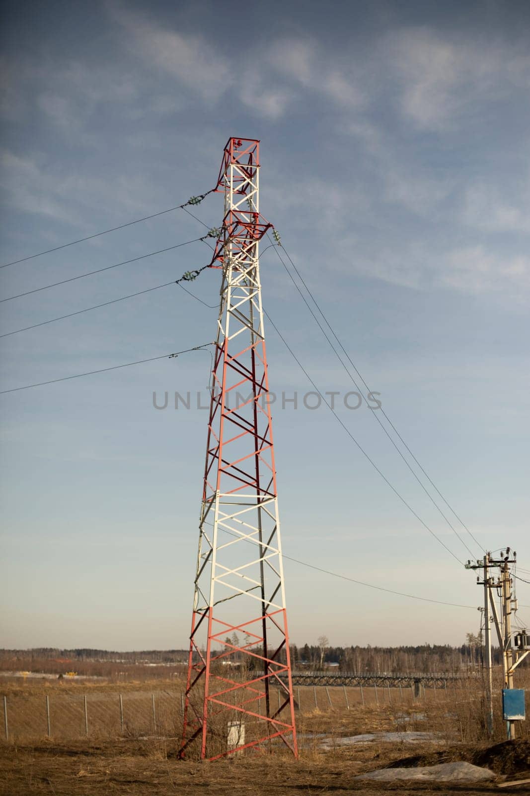 Cell tower. Antenna in field. Reception. by OlegKopyov