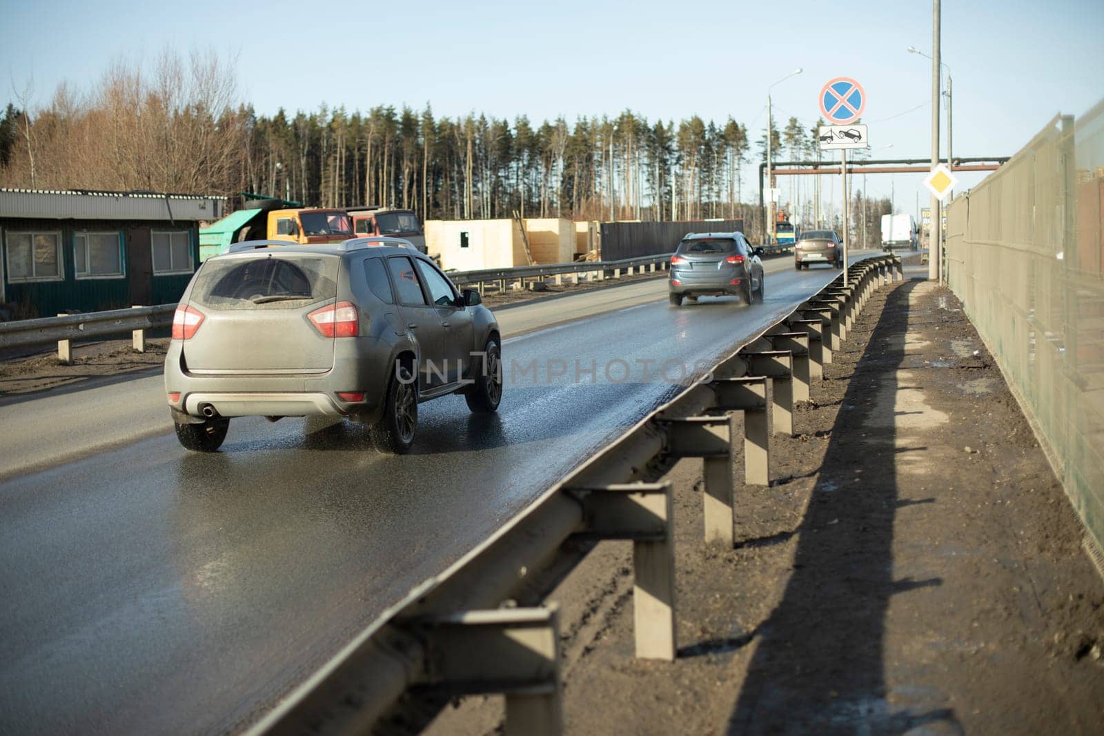 Car on road. Transport details. Car in city. Private car.