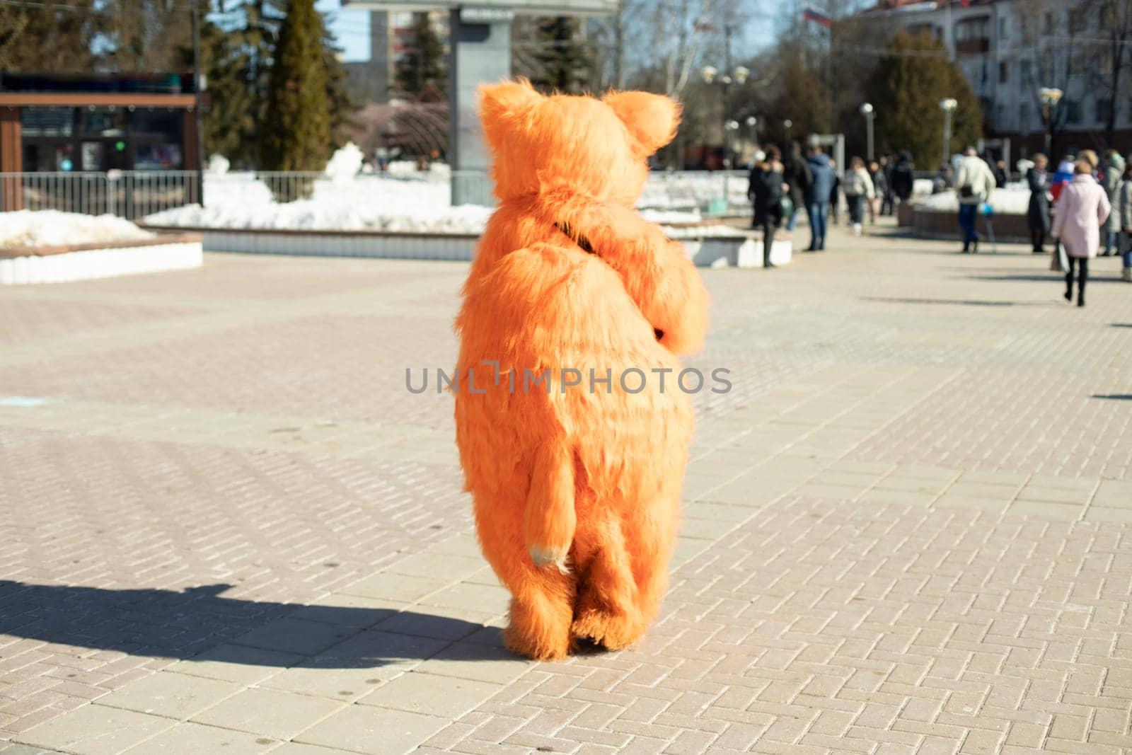 Figure of jumping animal. Orange fox. by OlegKopyov