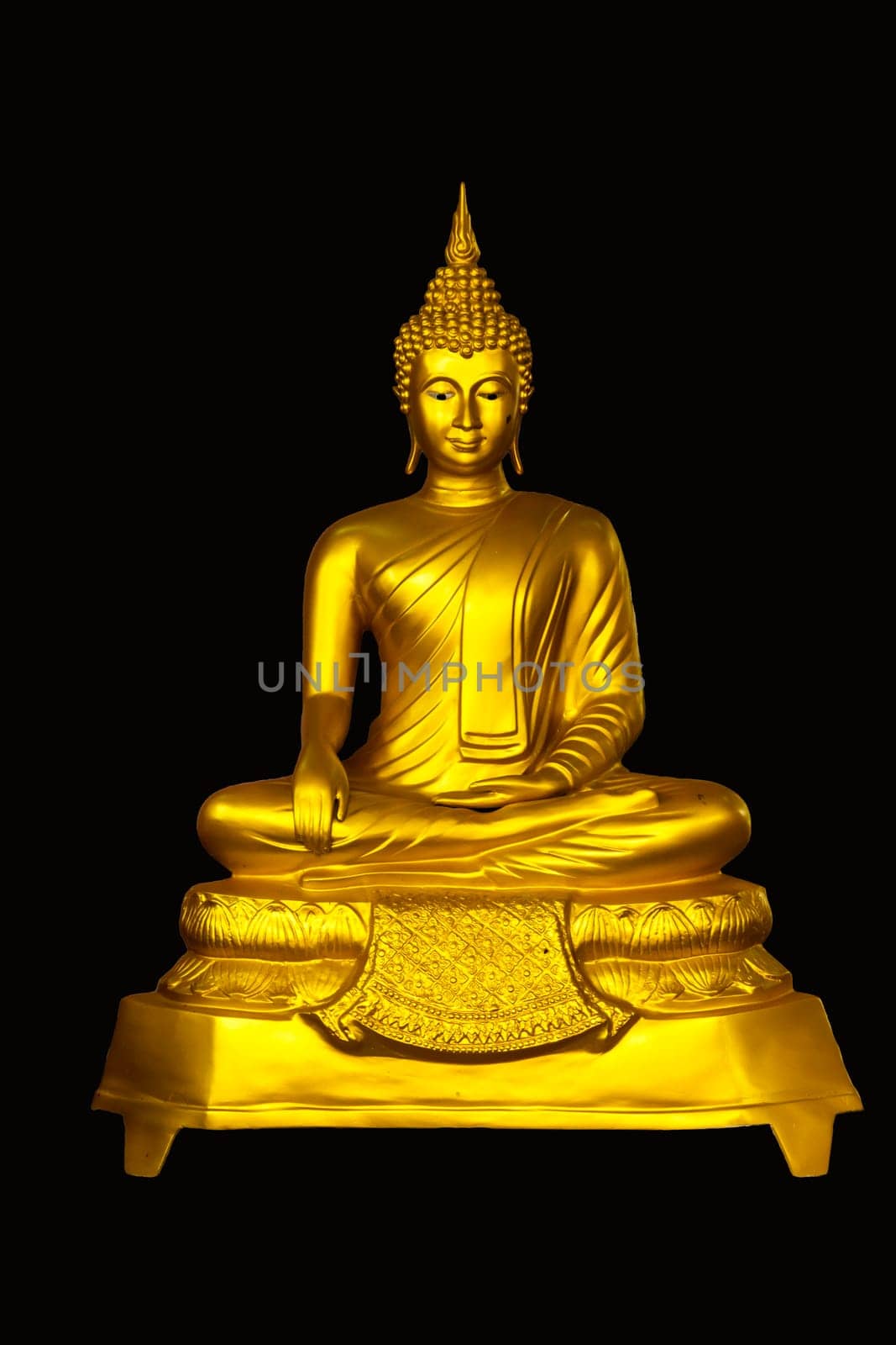 Golden Buddha in sitting position on back wallpaper  back  colors