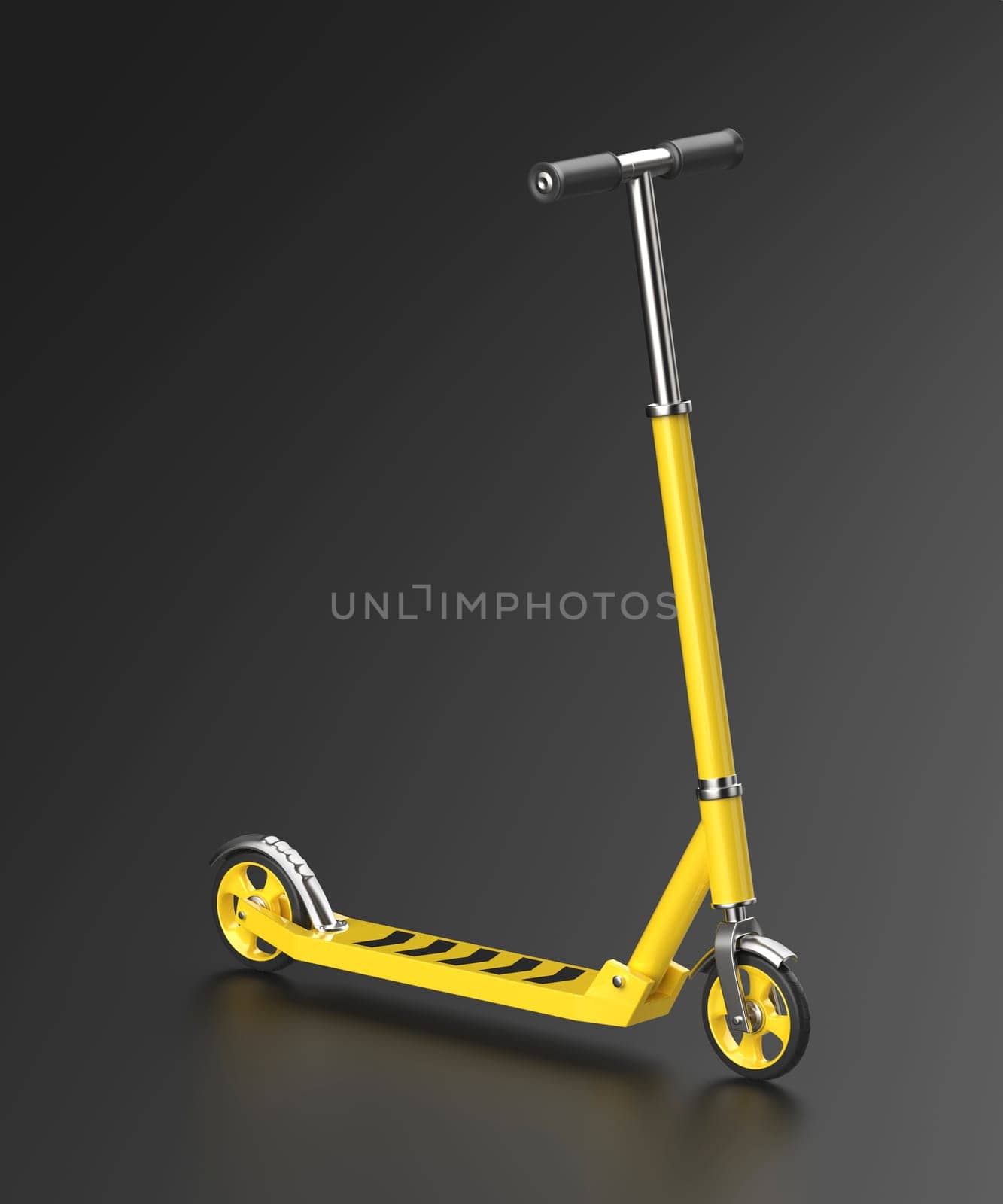 Shiny yellow kick scooter by magraphics