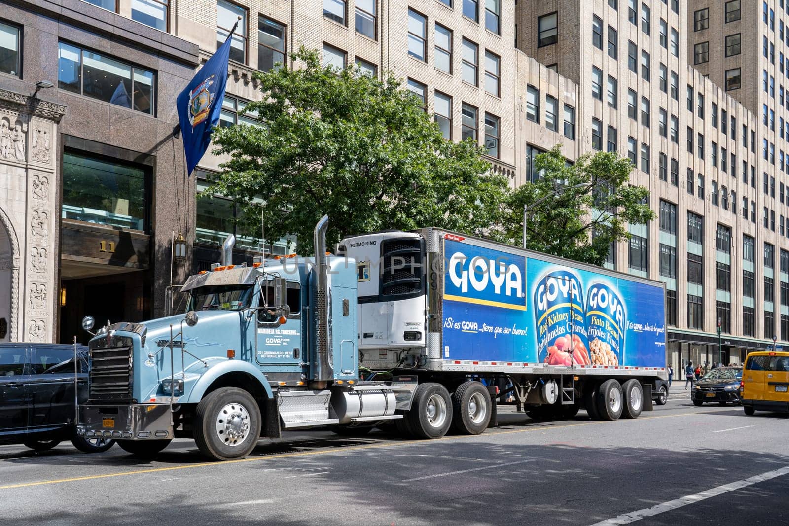 New York City, United States of America - September 20, 2019: A big truck parked in Manhattan.