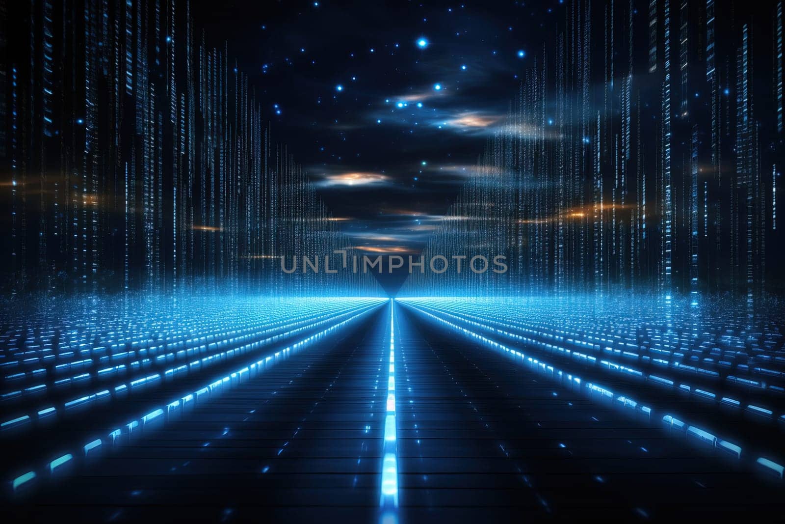 Artificial Intelligence digital binary code abstract background technology futuristic,generative ai. by Manastrong