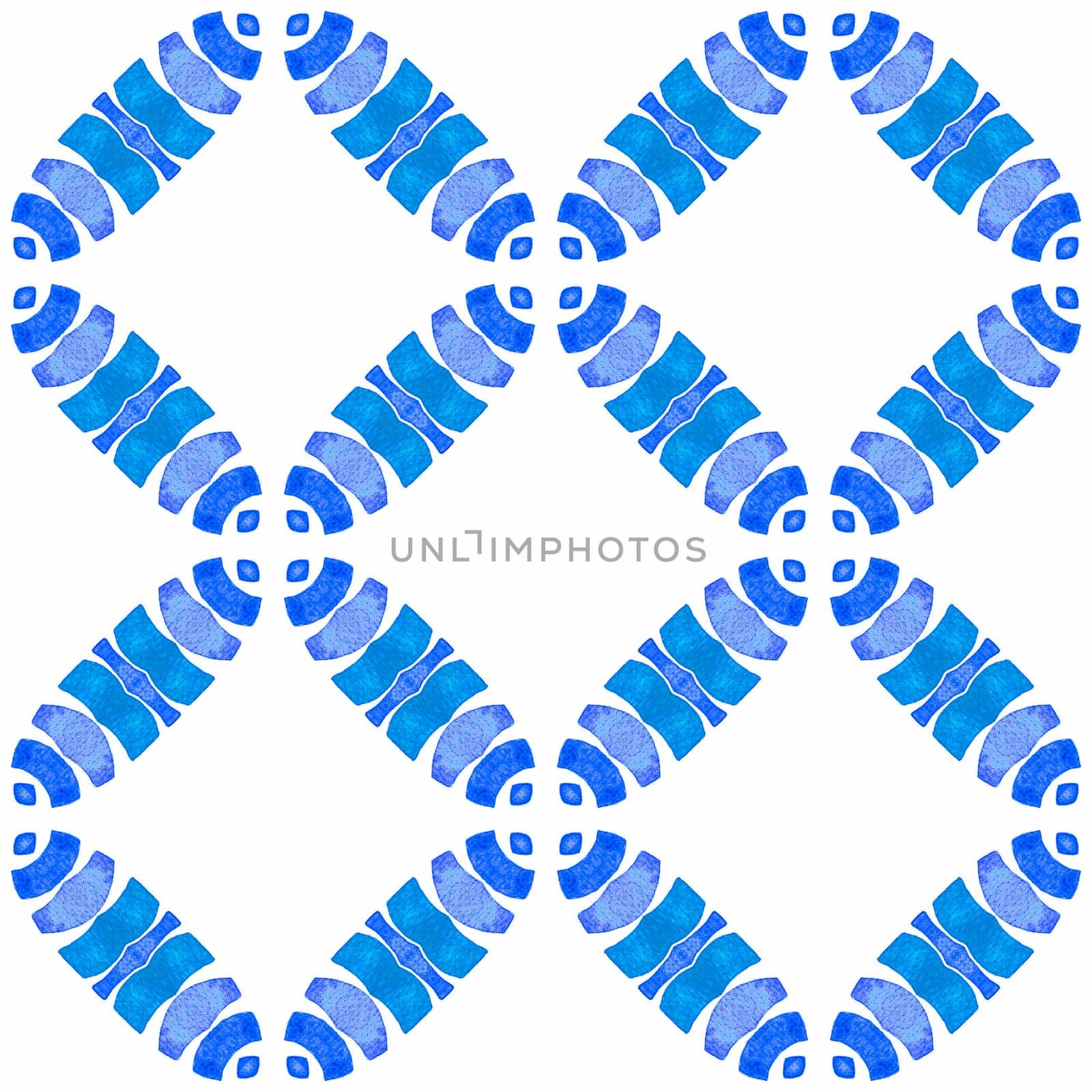 Green geometric chevron watercolor border. Blue by beginagain