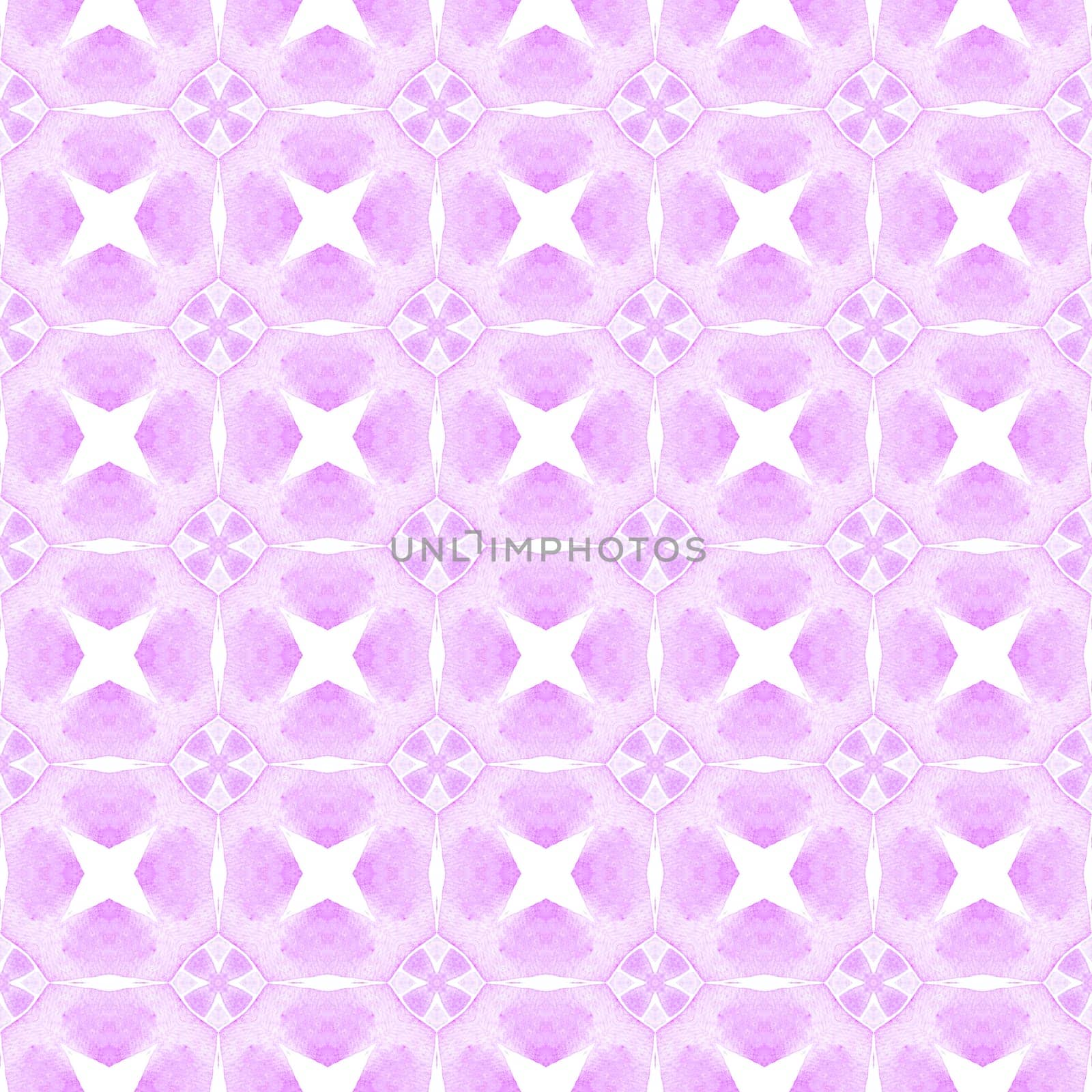 Medallion seamless pattern. Purple great boho chic summer design. Textile ready bizarre print, swimwear fabric, wallpaper, wrapping. Watercolor medallion seamless border.