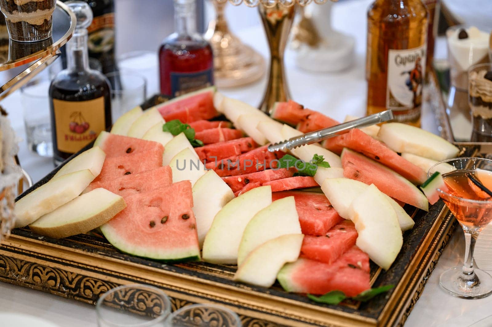 Fruit serving plate, vitamins in the form of fresh fruit, various fruits.
