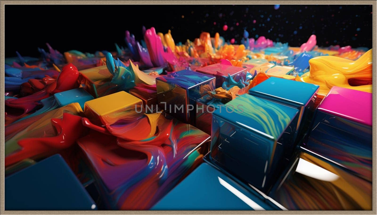 abstract art color palette 3D high resolution . selective focus . arts Generative AI,