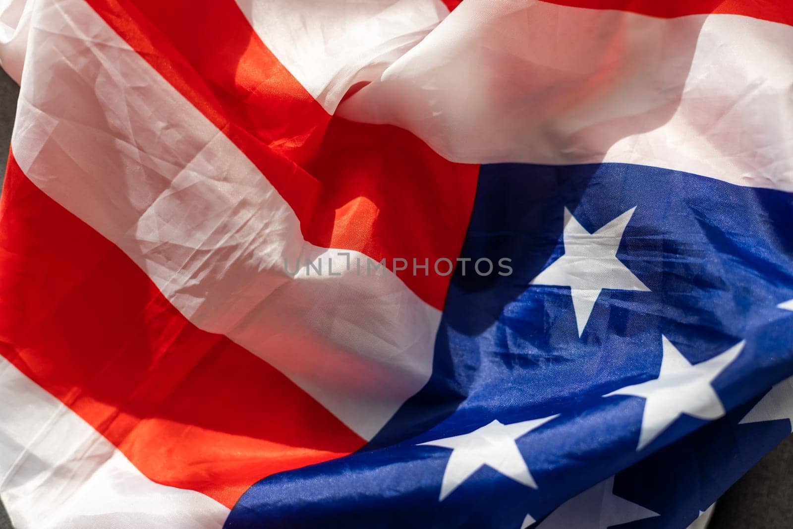 American flag waving in the wind. High quality photo