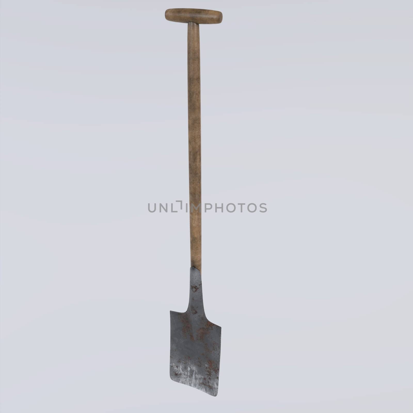 Shovel isolated on white background. High quality 3d illustration