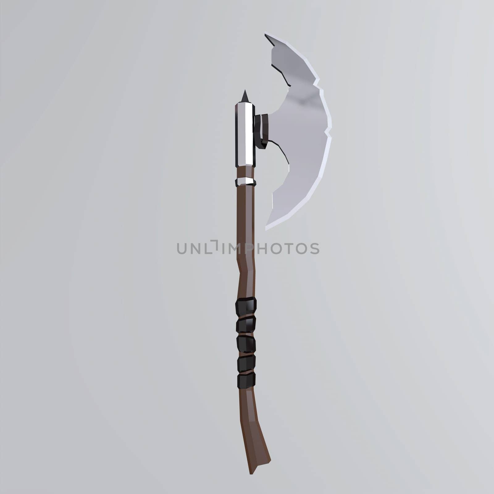 Battle Axe isolated on white background. High quality 3d illustration