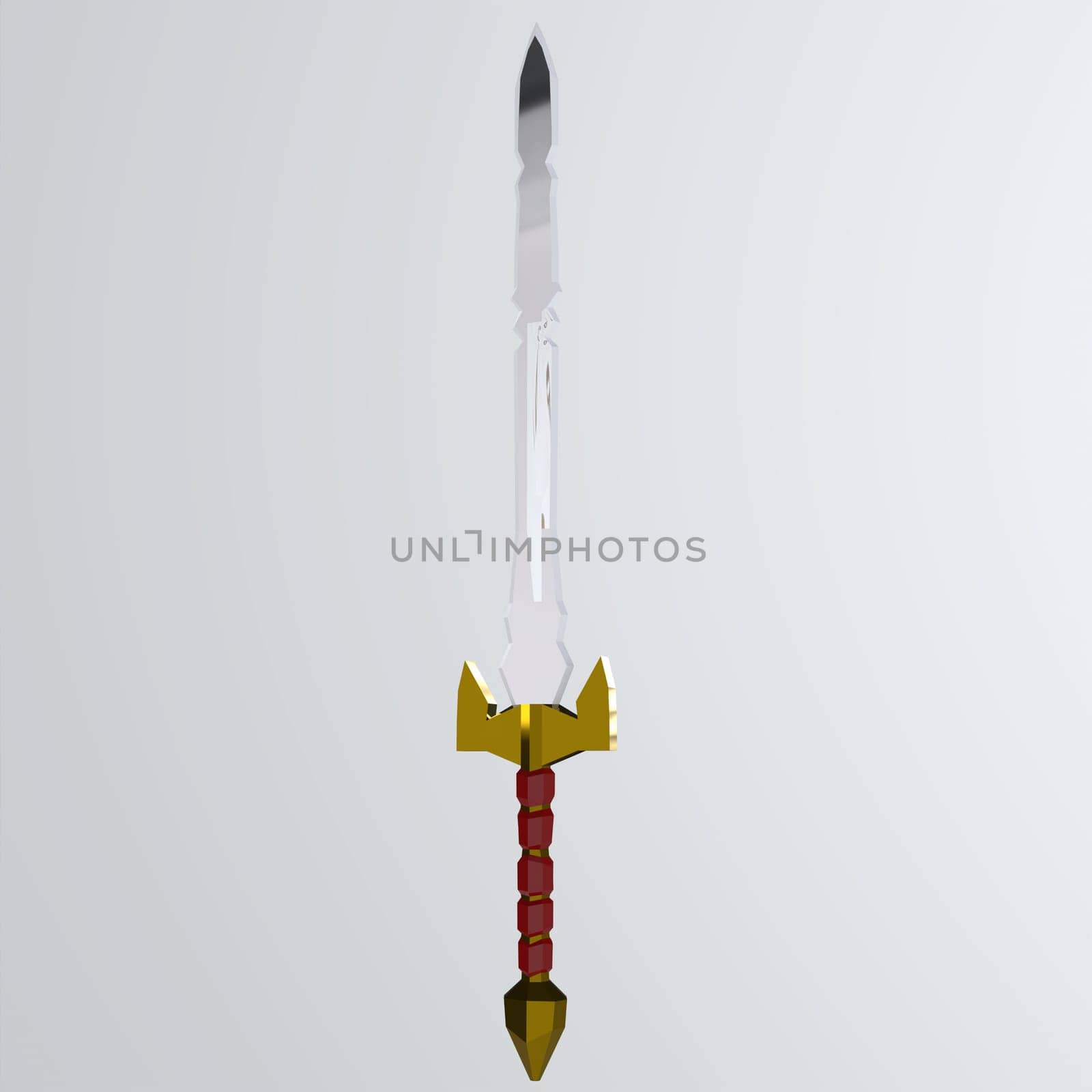 Sword isolated on white background. High quality 3d illustration