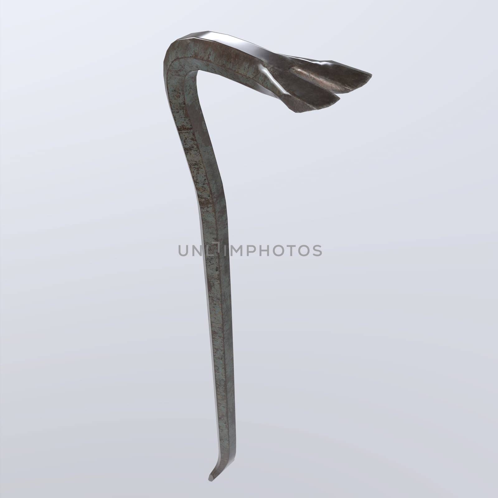 Crowbar isolated on white background. High quality 3d illustration