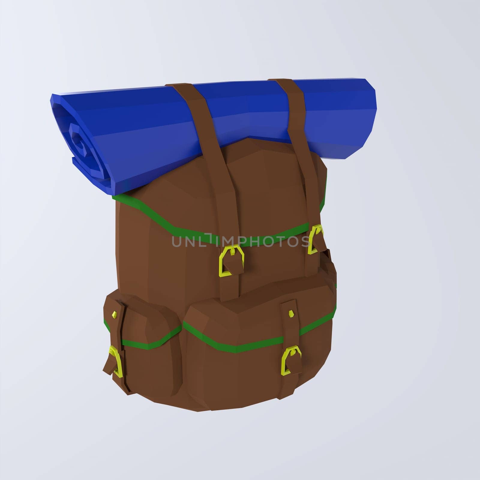 Adventure Bag isolated on white background. High quality 3d illustration